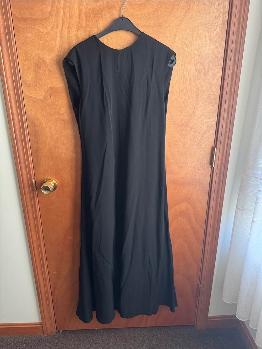 Zara Black Maxi Dress with Cap Sleeves